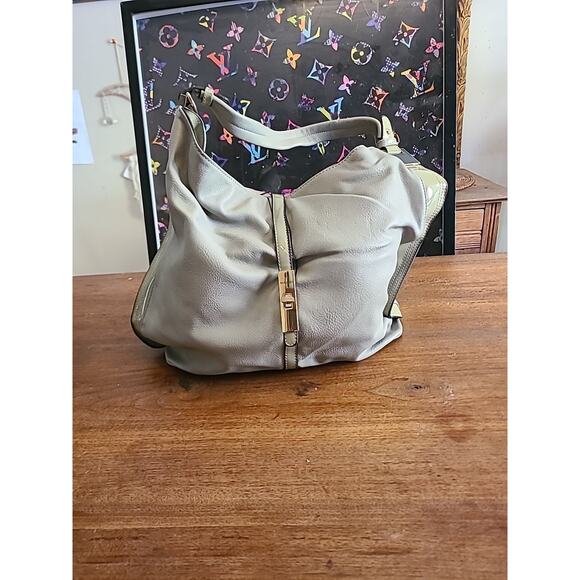 GUSSACI Handbags - Gussaci Shoulder Handbag Gray Faux Leather